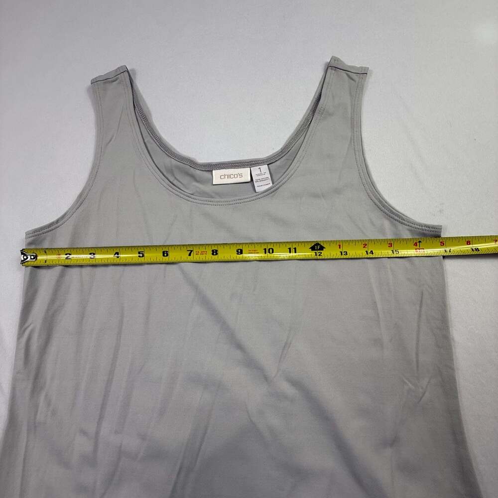 Chico's Microfiber Tank Top Size 1 Grey Sleeveless Scoop Neck Camisole - Picture 6 of 7